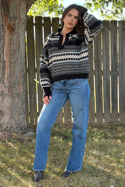 Aspen V-neck Sweater With Collar