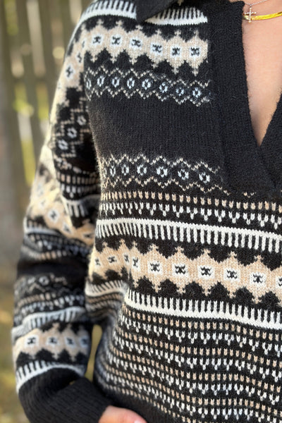 Aspen V-neck Sweater With Collar