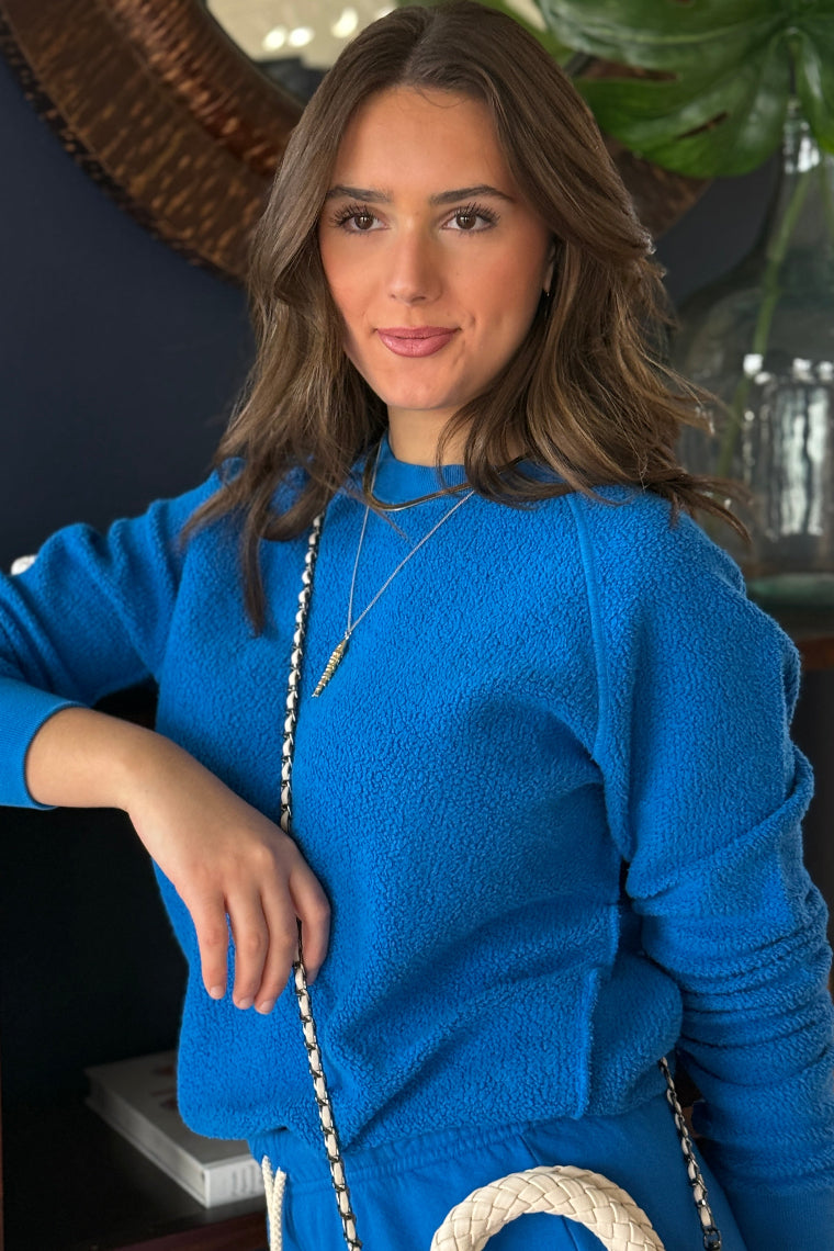 PWT Ziggy Reverse Fleece Sweatshirt, Cobalt