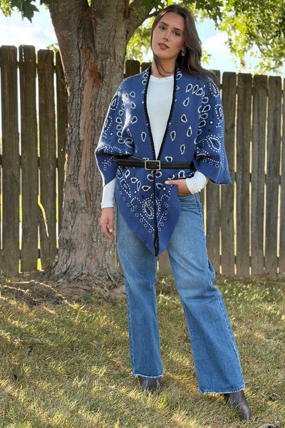 Camden Bandana Print Sweater Wrap
