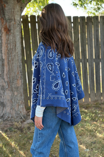 Camden Bandana Print Sweater Wrap