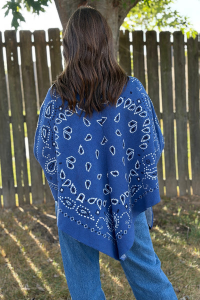 Camden Bandana Print Sweater Wrap