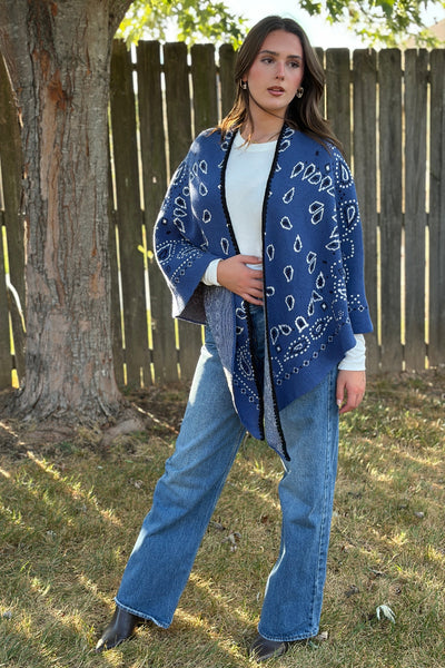 Camden Bandana Print Sweater Wrap