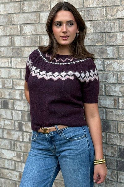 Orson Short Sleeve Fairisle Sweater