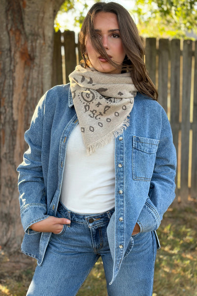 Lummie Large Scarf, Wheat