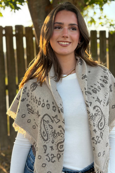 Lummie Large Scarf, Wheat