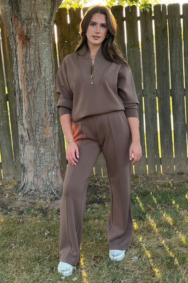 Lowan Zip V-Neck Top