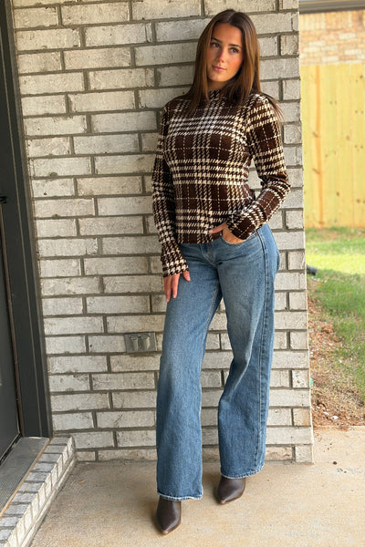 Vera Velour Mesh Mock Neck