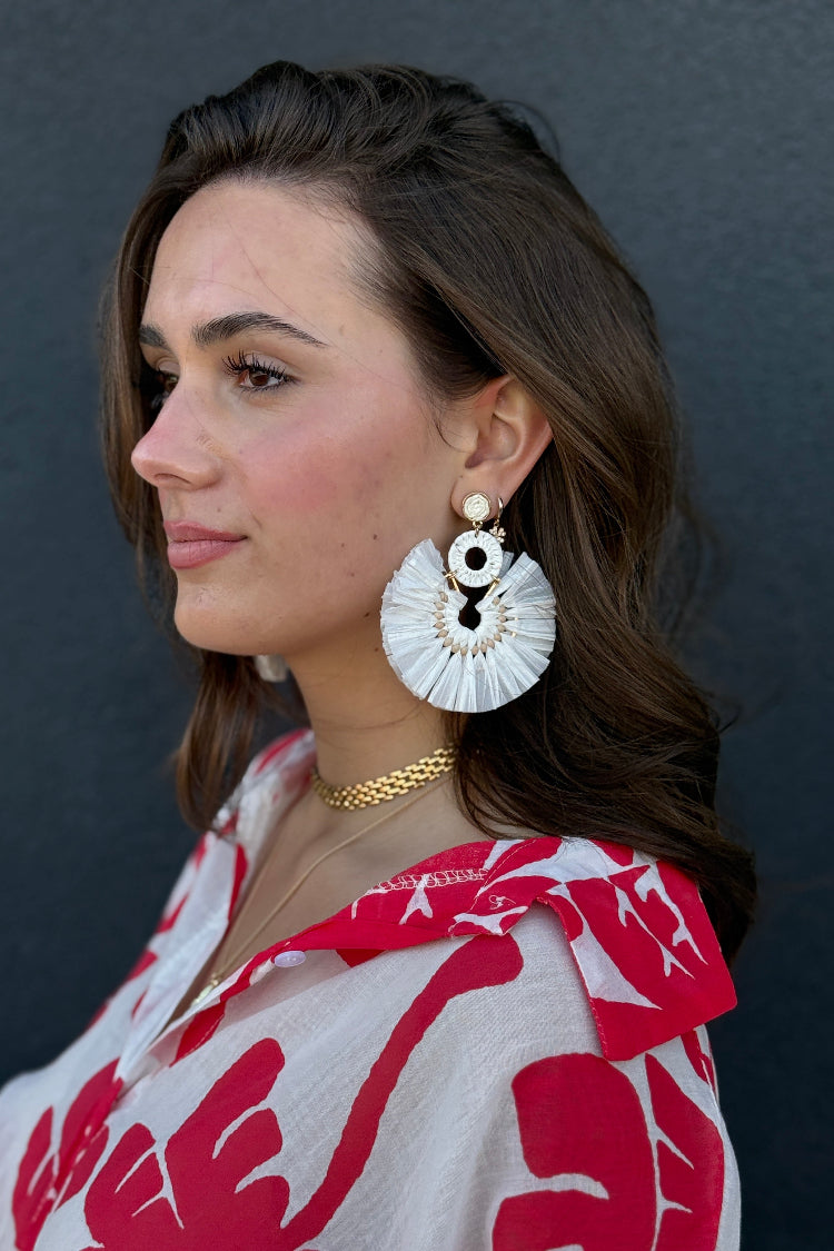 .Raffia Statement Earrings