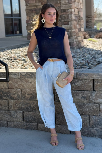 Mia Italian Sweater, Navy