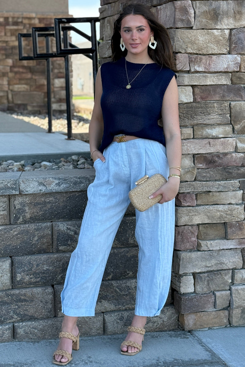 Brittany Linen Ankle Length Pants