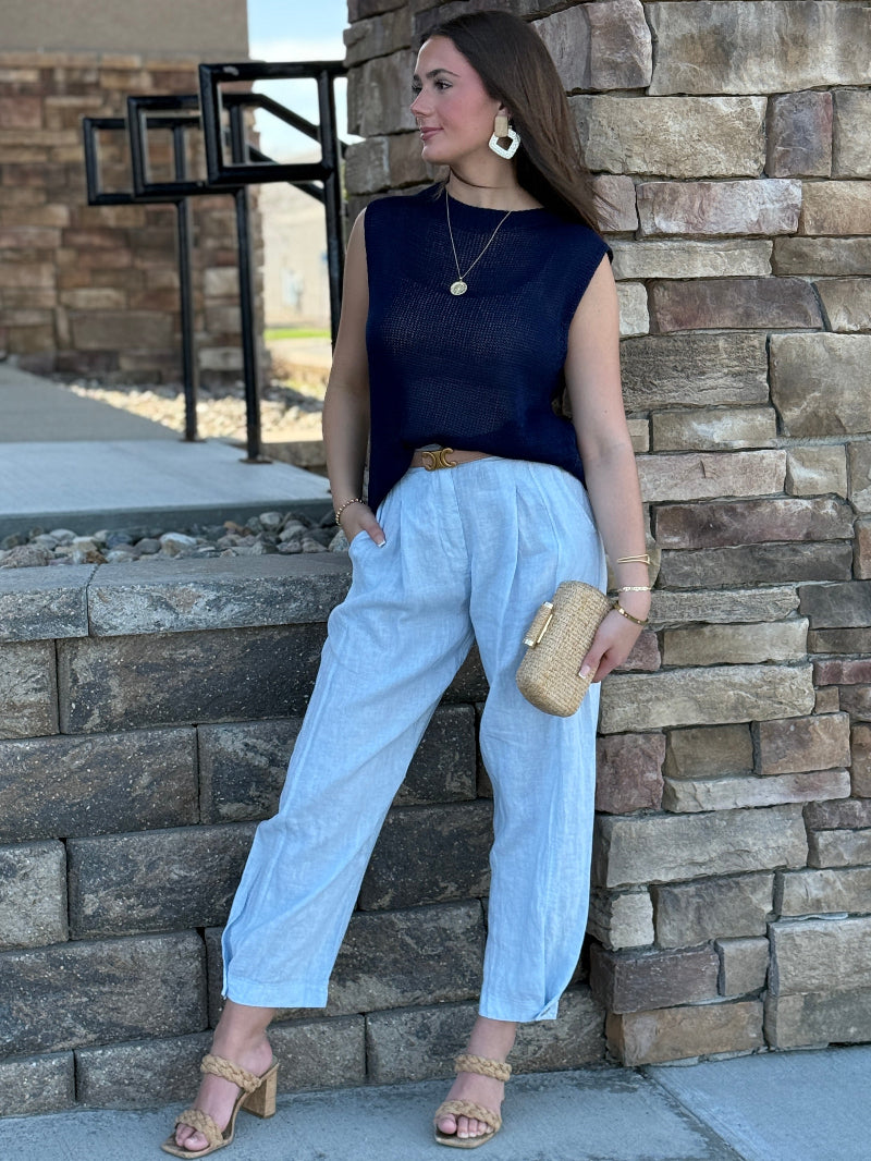 Mia Italian Sweater, Navy