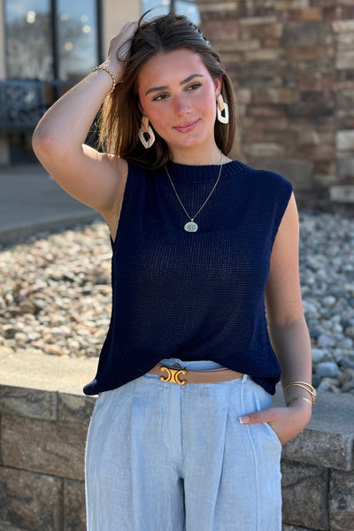 Mia Italian Sweater, Navy
