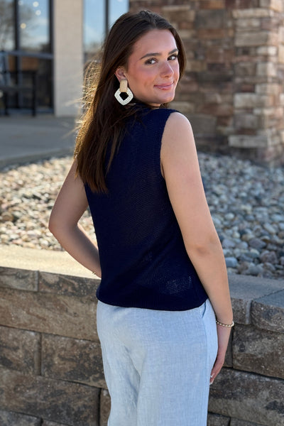 Mia Italian Sweater, Navy