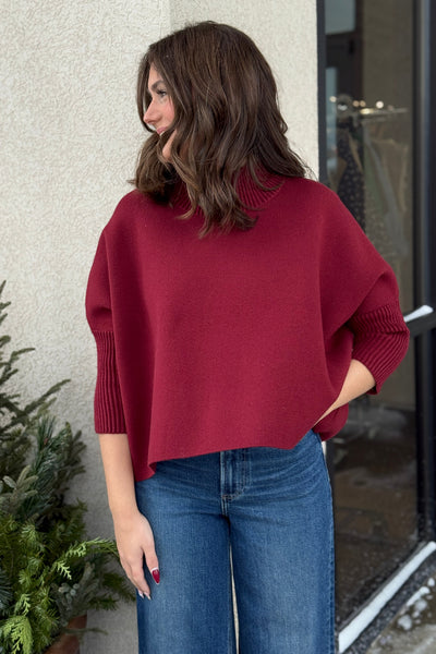 Abby Mock Neck Boxy Sweater
