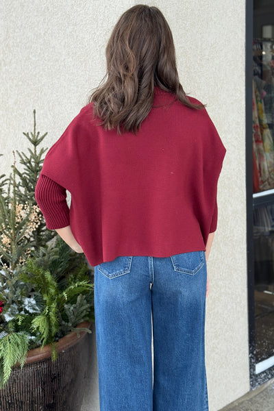 Abby Mock Neck Boxy Sweater