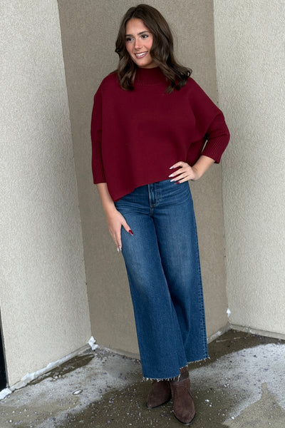 Abby Mock Neck Boxy Sweater