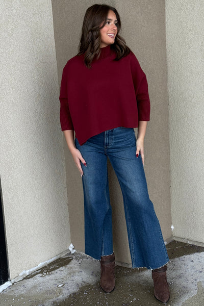 Abby Mock Neck Boxy Sweater