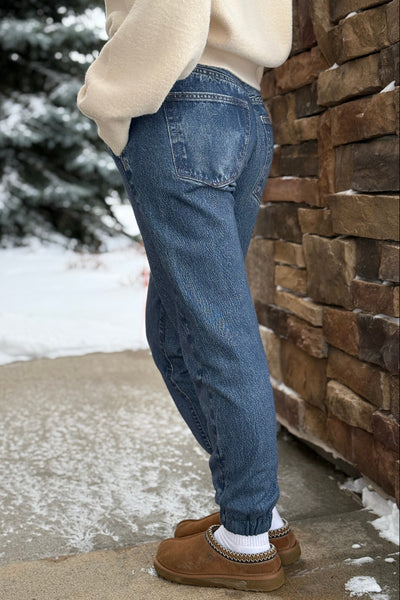 Rag & Bone Miramar Denim Print Fleece Jogger