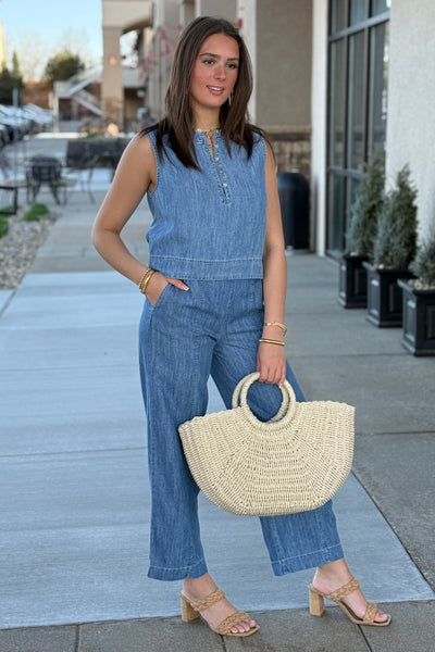 .Sunny Woven Tote