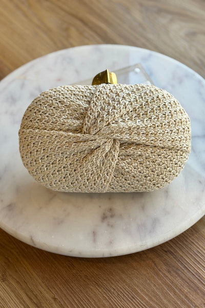 Maren Rattan Knot Clutch