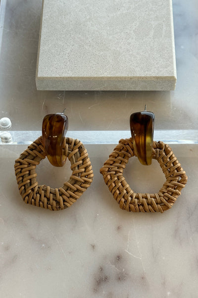 Acrylic Rattan Hoop Earrings