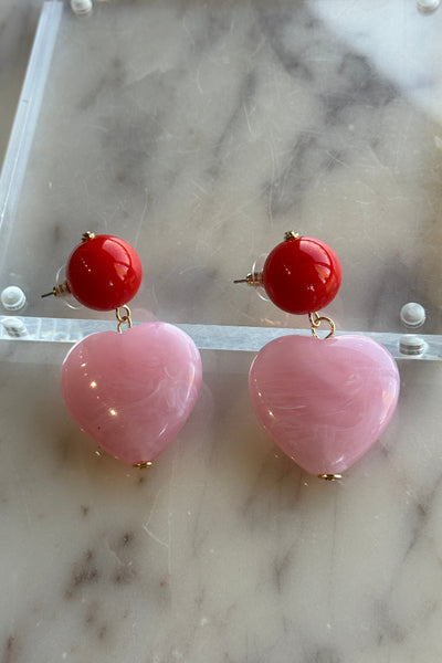 Acrylic Puffy Heart Earrings