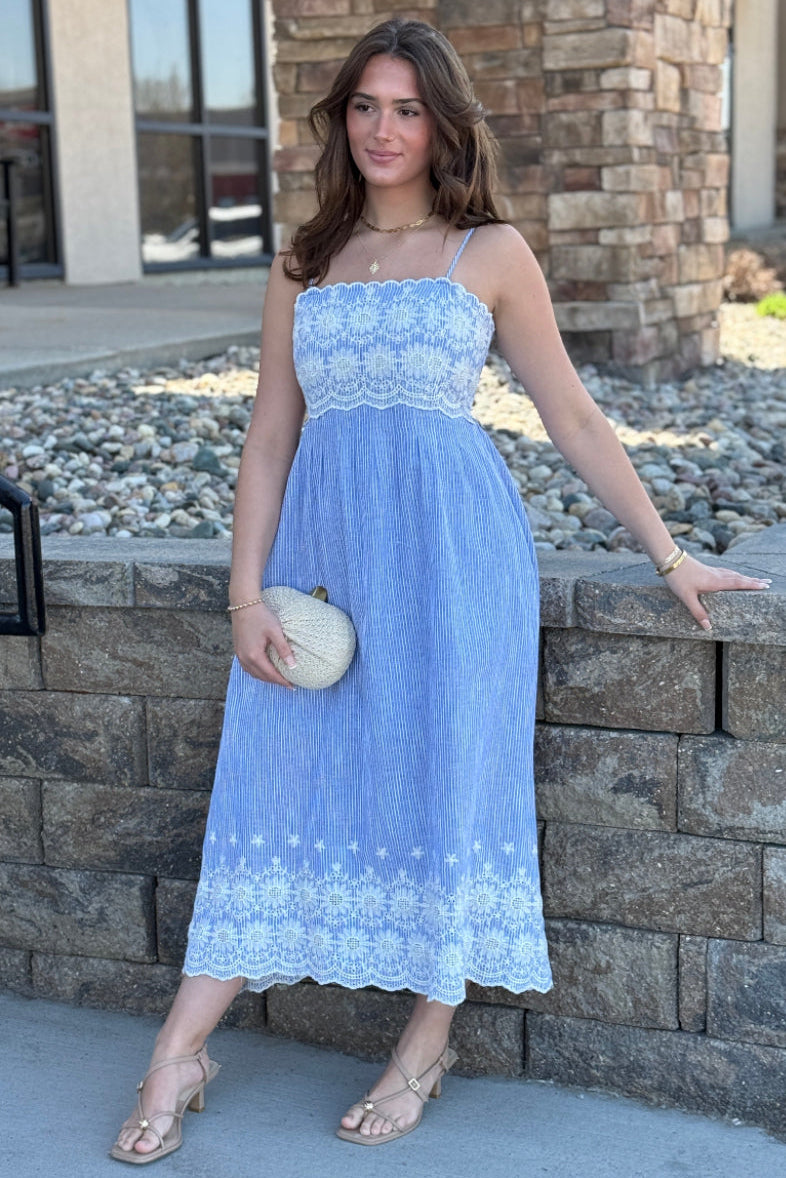 Cali Embroidered Trim Sundress