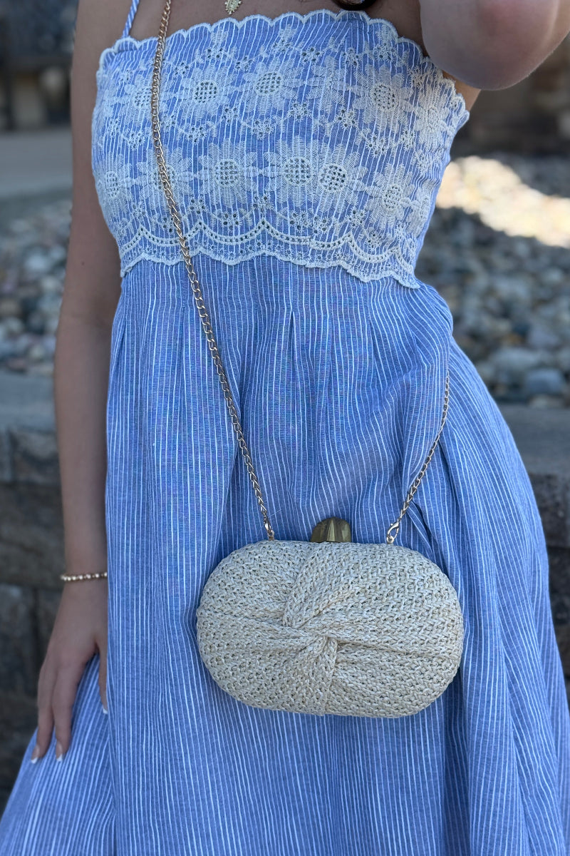 Maren Rattan Knot Clutch