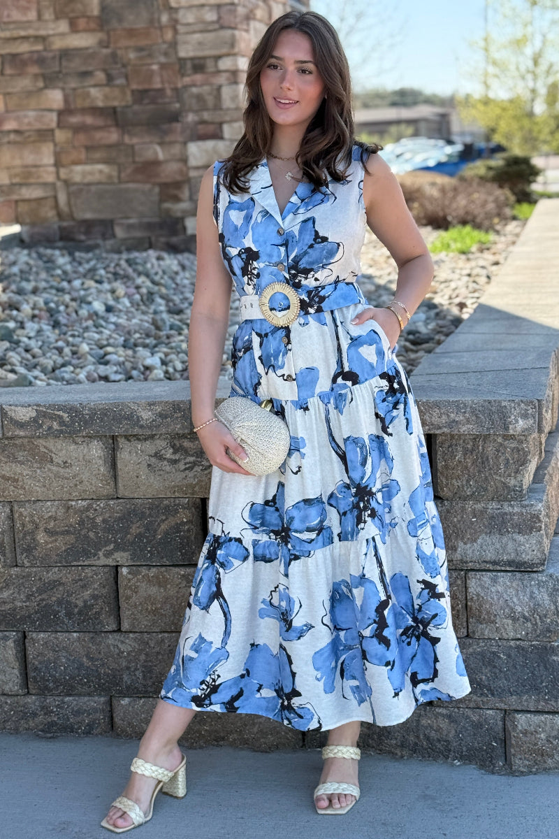 knee length dresses for ladies Etta Maxi Dress in Bianca Broderie – ZOË