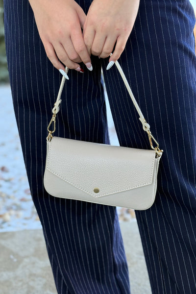 Jewel Leather Handbag, Ivory