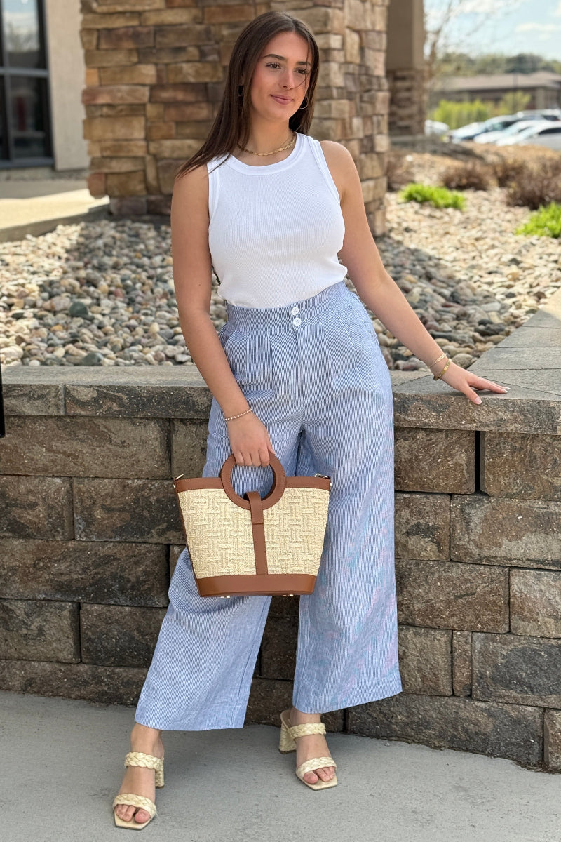 Avery Striped Linen Pants