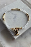 .Designer Gold Charm Bracelet, Clear