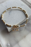 .Designer Enamel Charm Bracelet, White