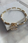 .Designer Enamel Charm Bracelet, White