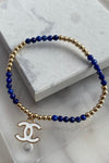 .Designer Enamel Charm Bracelet, Navy
