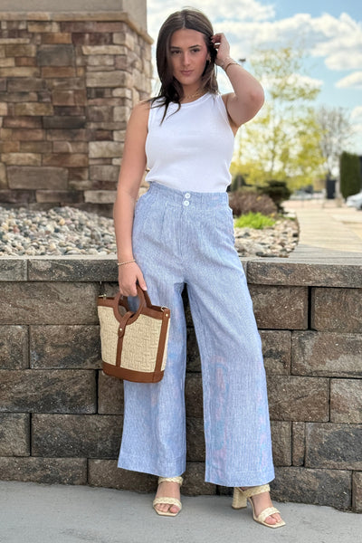 Avery Striped Linen Pants