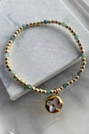 .Designer Round Logo Charm Bracelet, Sage