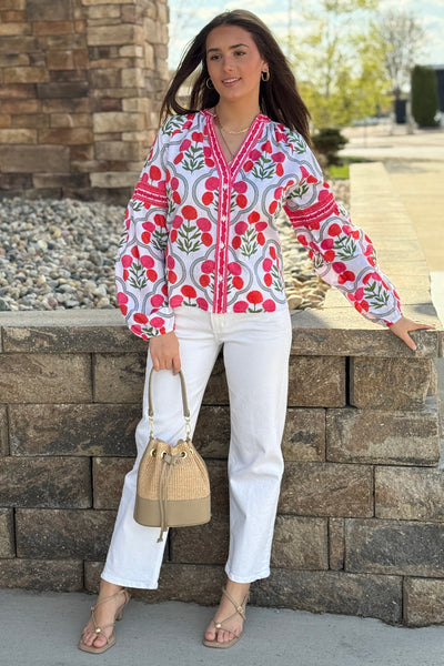 Juno Block Print Button Down