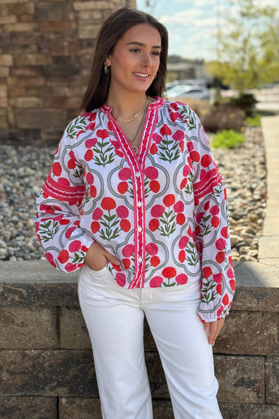Juno Block Print Button Down