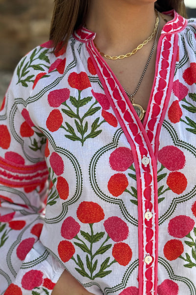 Juno Block Print Button Down