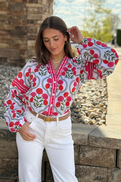 Juno Block Print Button Down