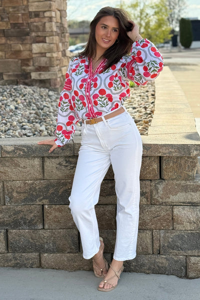 Juno Block Print Button Down