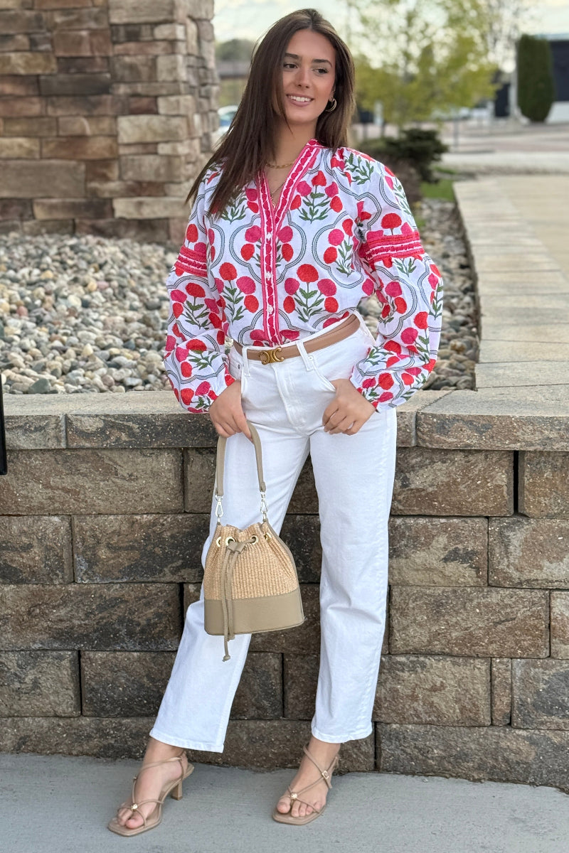 Juno Block Print Button Down