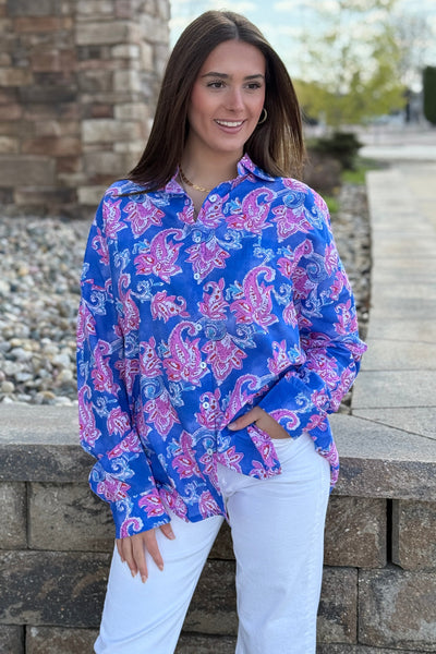 Remi Block Print Button Down