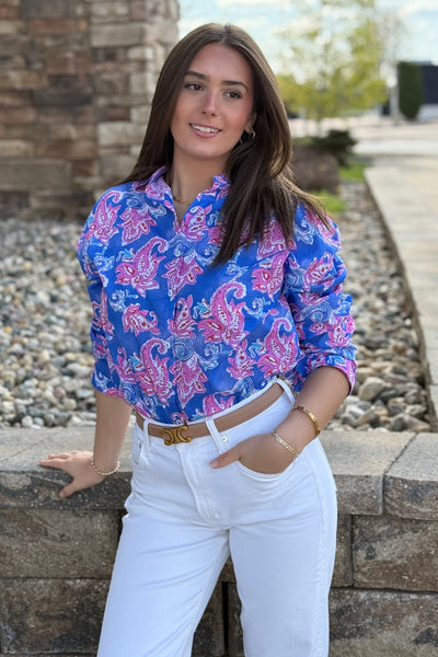 Remi Block Print Button Down