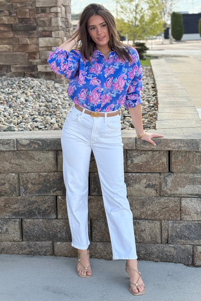 Remi Block Print Button Down