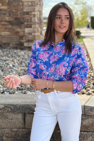 Remi Block Print Button Down