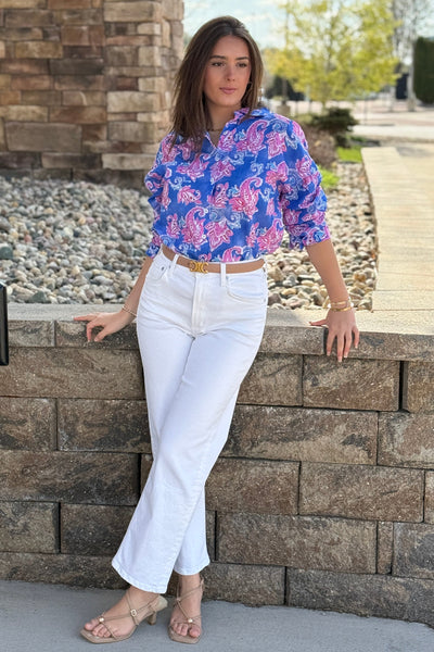 Remi Block Print Button Down