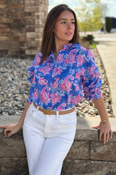 Remi Block Print Button Down